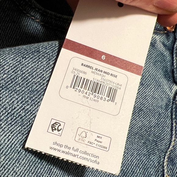 Women’s Barrel mid-rise Jeans from Sofia by Sofia Vergara size 6 midwash NWT - Picture 7 of 12